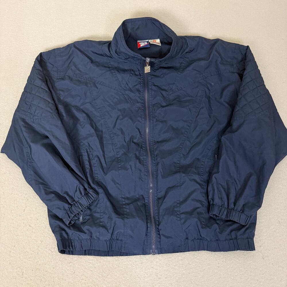 Vintage TAIL Windbreaker Jacket Navy Blue Full Zip Lightweight Men’s M